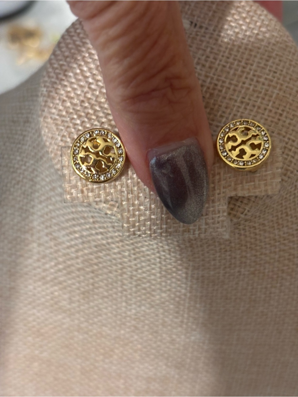 Navy Reverse earrings - Picture 2 of 2